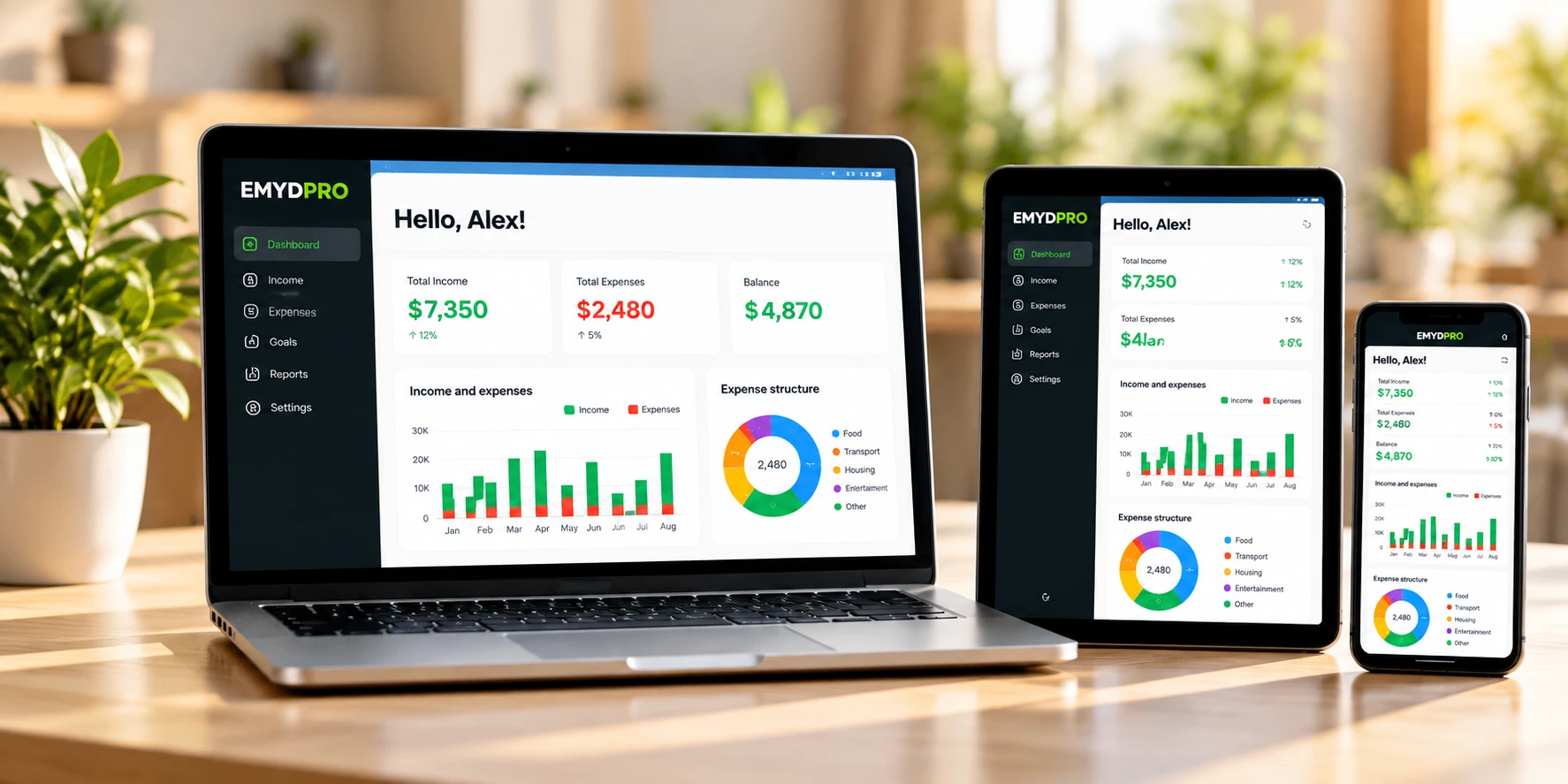 EMYDPRO на ноутбуке, планшете и смартфоне